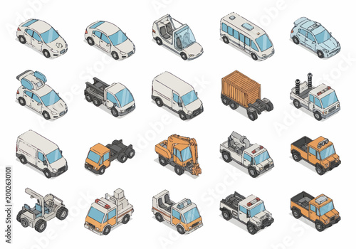 Collection of Various Construction Vehicles.
