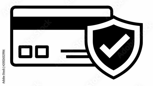 Secure online payment vector illustration with credit card and shield icon symbolizing safety and protection for e commerce and financial security concepts