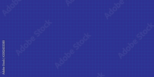 Horizontal millimeter graph paper with thick white border and technical grid on blue background. Suitable for drafts and planning. Stock vector illustration in flat style.