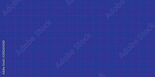 Horizontal millimeter graph paper with thick white border and technical grid on blue background. Suitable for drafts and planning. Stock vector illustration in flat style.