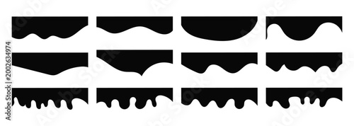 Header shape background for website design. Vector blue border for banner. Abstract divider for bottom or frame of template and web page. Presentation wavy and curve separator.
