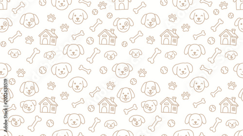Playful pig pattern illustration with cute cartoon pig faces and doodles for seamless background.