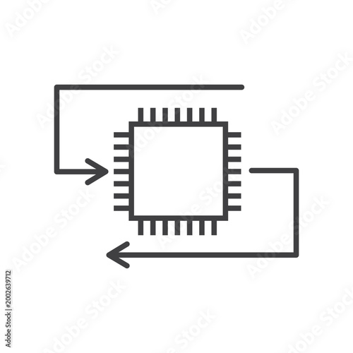 black line high-performance data reception and transmission technology vector illustration element design