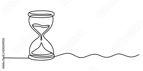 Continuous single line drawing of an hourglass