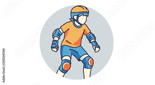 Teenager wearing protective gear skating.