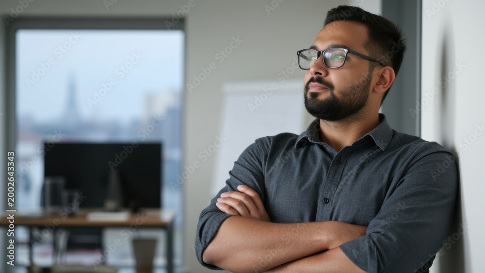 Fototapeta premium Man in glasses with arms crossed