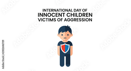 International day of innocent children victims of aggression vector graphic illustration