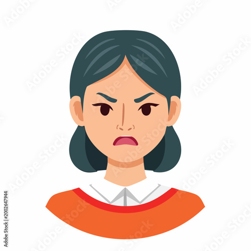 Angry Woman Face Icon