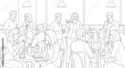 Group of people gathered around a table in a restaurant.