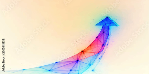 Colorful origami paper arrows fly like 3D business airplanes across a creative vector design concept representing art and travel direction