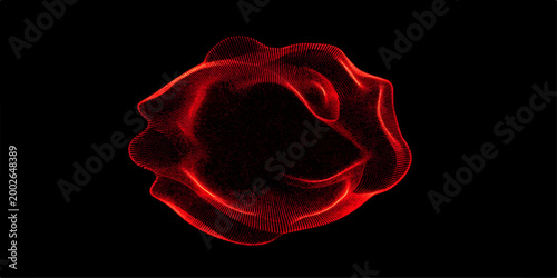 Burning red rose heart shaped flower with fire and smoke flame on black background 3D art illustration symbol of love and passion for Valentine design