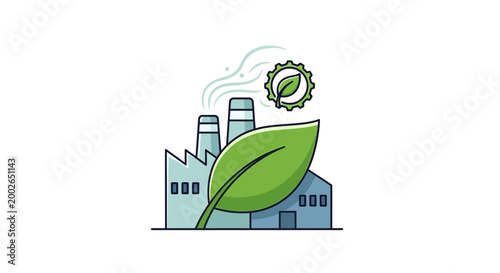 Eco Friendly Industrial Factory Concept.
