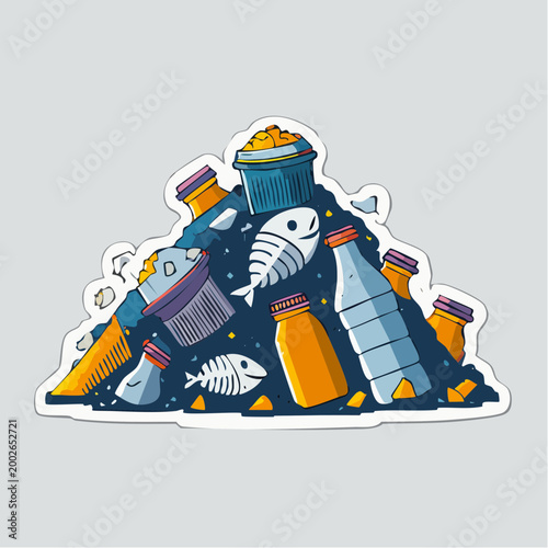 Pile of Trash with Fish Skeletons