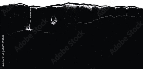 Black Background with White Abstract Cracked Texture