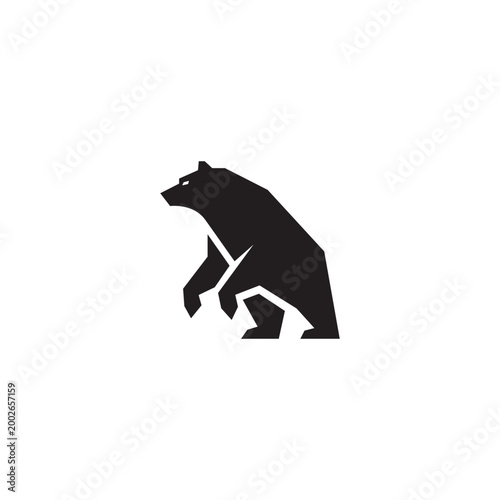 Animal Logo Bear Beast Modern Minimalist Vector Design