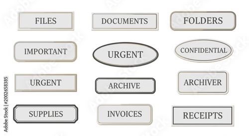 Organized File Folder Labels Collection for Document Management Systems