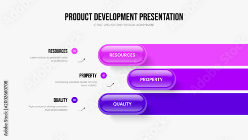 Advertising Introduction Three Step Infographic Frame Template. Financial Proposal 3 Element Diagram Slideshow Layout. Digital Planning Presentation Design Vector Illustration.