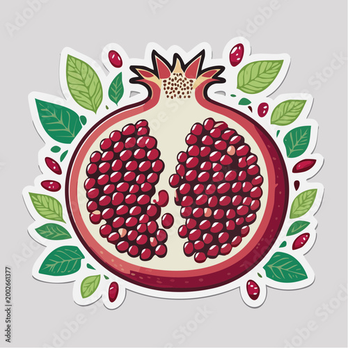 Stylized Pomegranate Illustration