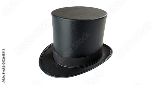 Bild auf Leinwand cylinder Black top hat isolated on transparent background