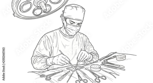 Surgeon performing a surgical procedure in an operating room