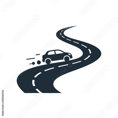 Tableau sur toile Car speeding on a road.