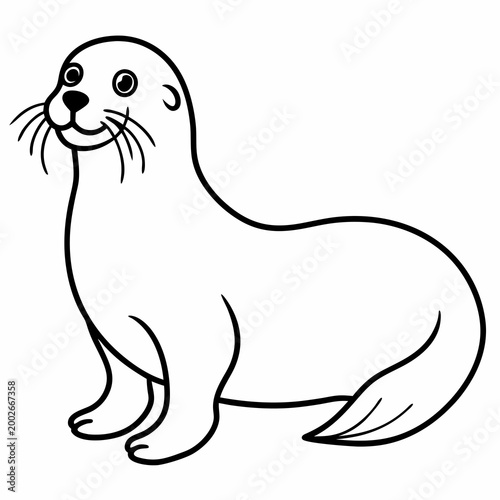 Black and white of a cartoon ostrich with long neck and legs, isolated animal wildlife