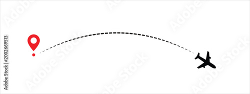 Airline location. The flight path of the aircraft from the point of location. 
