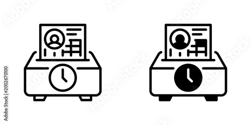 Attendance Vector Line Icon for Human Resources