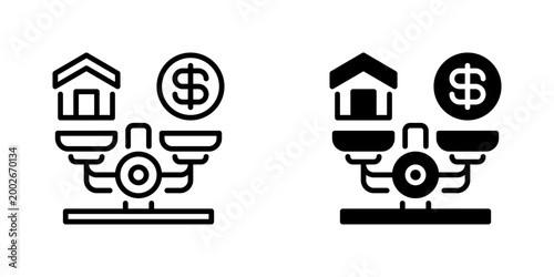 Collateral Vector Line Icon for Banking and Finance
