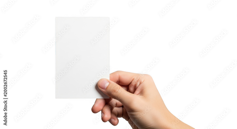 Fototapeta premium Hand holding blank white card