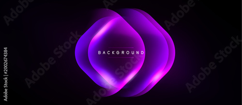 Abstract purple layers create glowing oval shape. Dark background emphasizes vibrant central design. Text reads background.