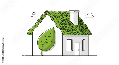 Eco Friendly House with Green Roof.