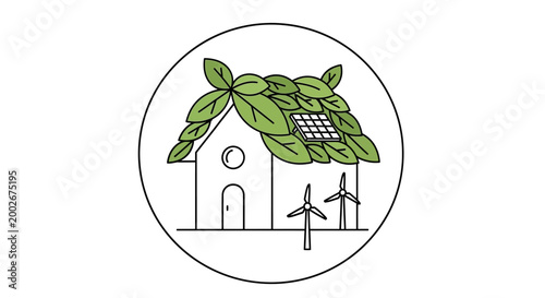 Eco Friendly House with Solar Panels.