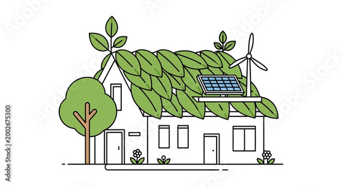 Eco Friendly House with Solar Panels.