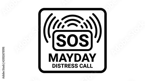 Essential Mayday Emergency Symbol Illustration for Urgent Distress Communication and Help Request Vector Icon