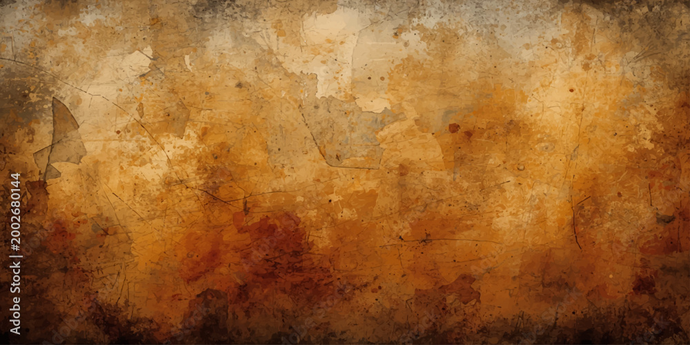 Obraz premium A dark distressed vintage backdrop featuring a worn rusty metal texture with an aged grungy brown surface and stained antique pattern on a dirty old wall