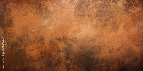A worn surface of rusty metal featuring a vintage grunge texture with stained brown patterns on an aged antique backdrop for a retro design