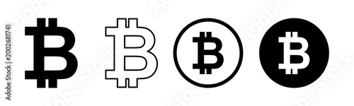 Crypto currency icon, Bitcoin symbol. Element for design isolated on white background, for web and app. Flat vector illustration