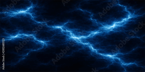 Dramatic and awe-inspiring display of a vivid blue lightning.