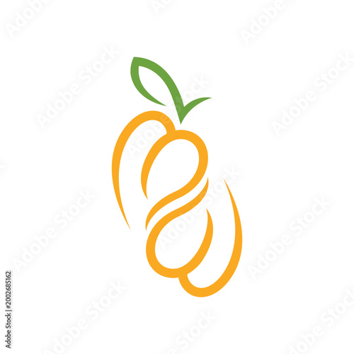 Mango fruit logo design template