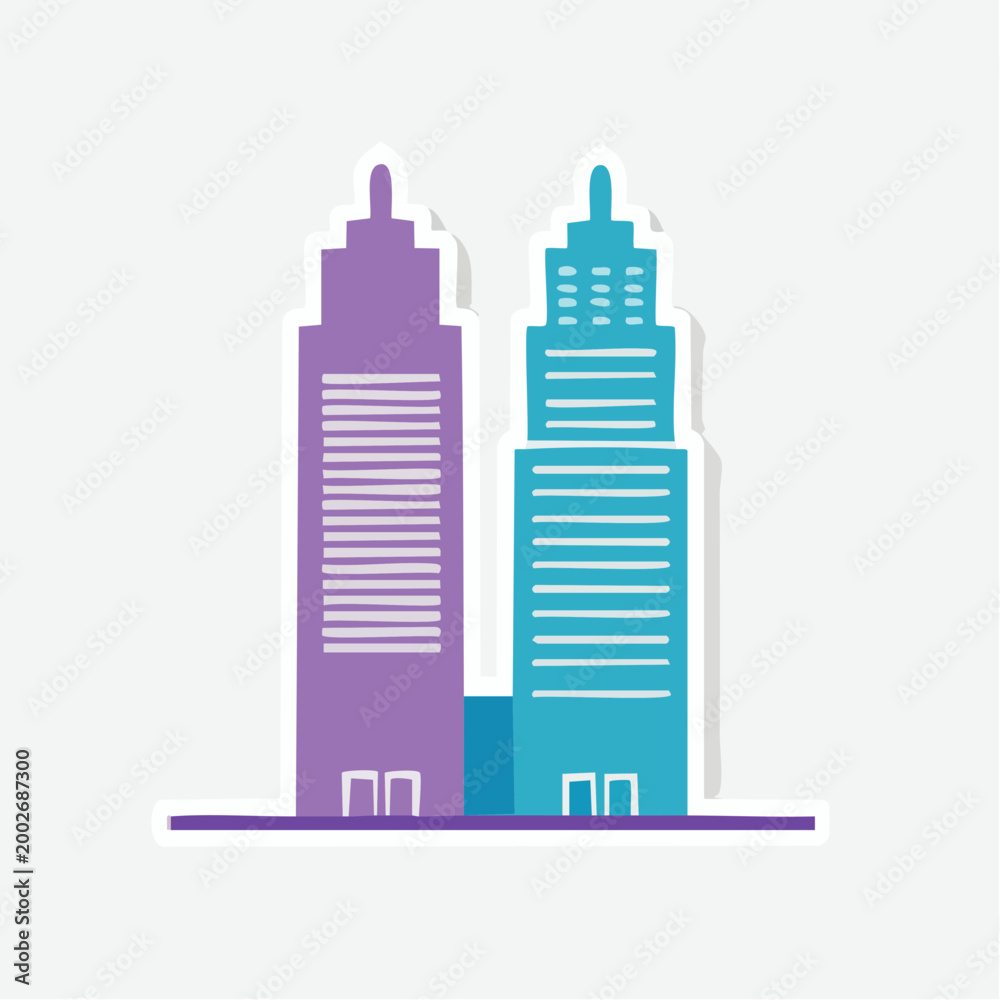 Fototapeta premium Two Stylized Skyscrapers