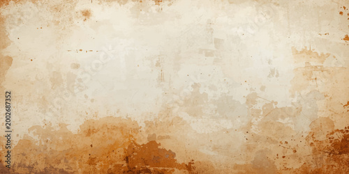 A worn vintage parchment with a stained brown wood texture and aged grunge surface creates a rough antique design for a retro blank scrapbook page