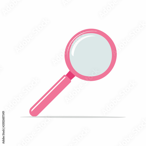 Pink Magnifying Glass Icon