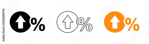 Upward trend with percentage visualizing growth and positive change