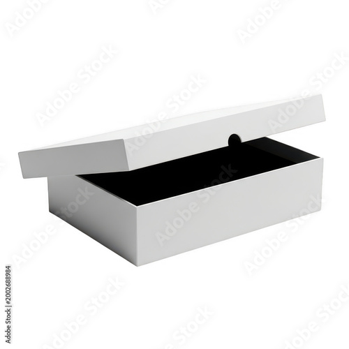 Open cardboard box with black interior