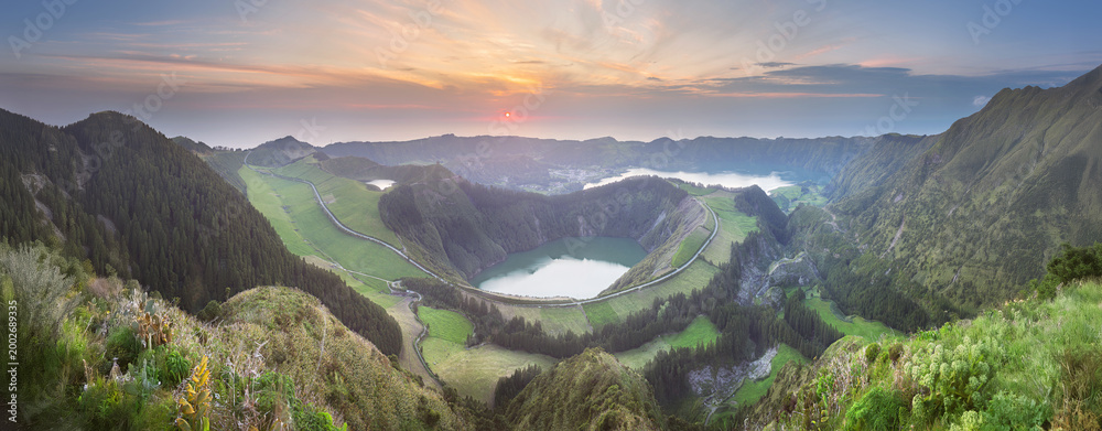 Fototapeta premium Sao Miguel Island and lake Ponta Delgada, Azores