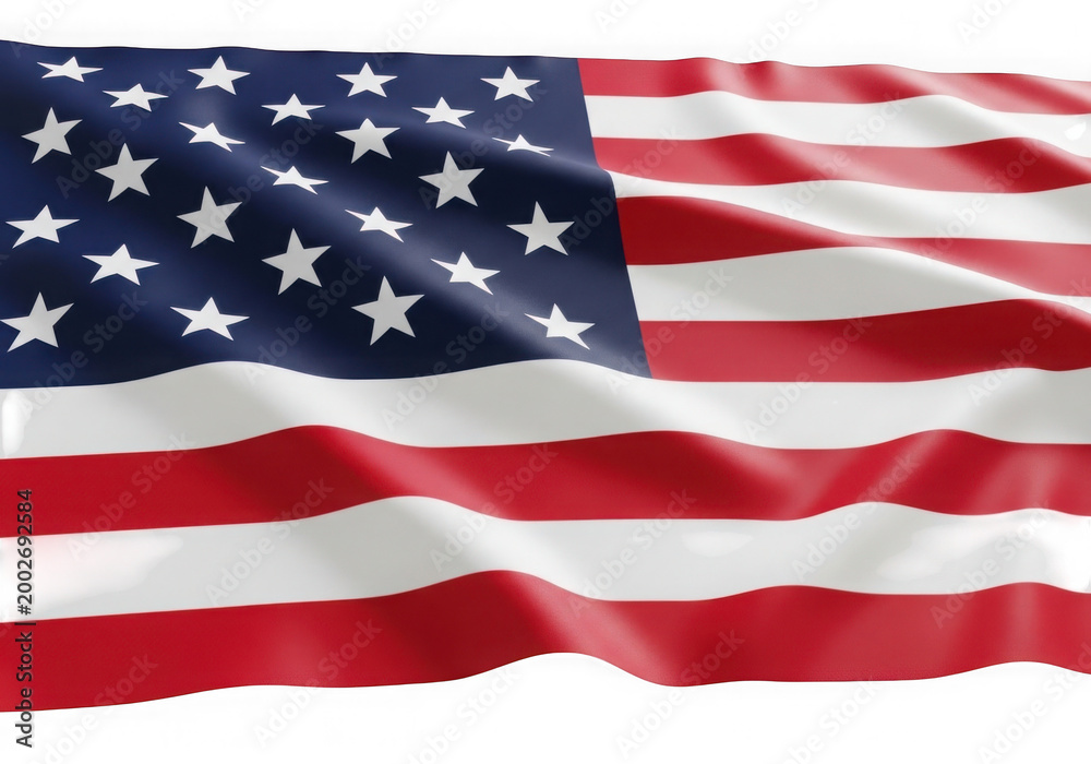 Obraz premium Vibrant american flag waving in the wind