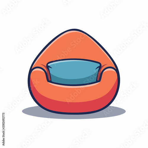 Orange Bean Bag Chair Illustration