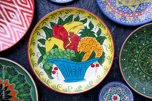 colorful ceramic plates