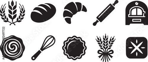 Bakery Icon Collection for Food and Baking